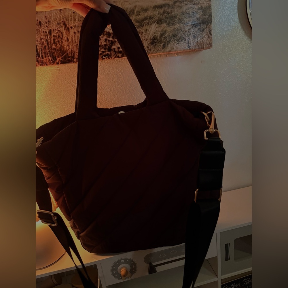 Elegant Black Quilted Tote Bag